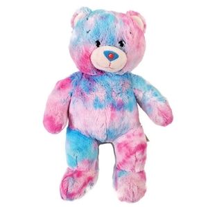 Build-A-Bear Baskin Robbins Ice Cream Cone Bear Plush Pink Blue Tie Dye 16 Inch